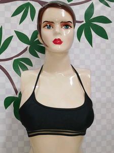 (300)Black Sports Bra - Size S