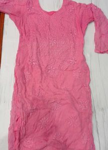 Elegant Pink Chikankari Kurta