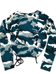 Camo Print Long Sleeve Top