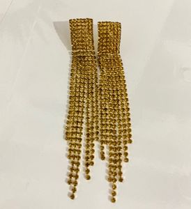 Golden Rahinestone Earrings