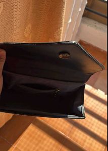 Black Handbag with Chain Detail