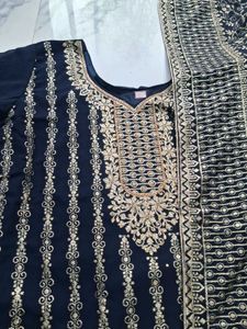 Elegant Black &amp; Gold Salwar Suit 3pc xl