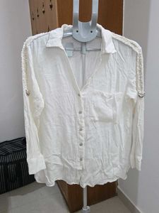 Zara White Button-Up Shirt