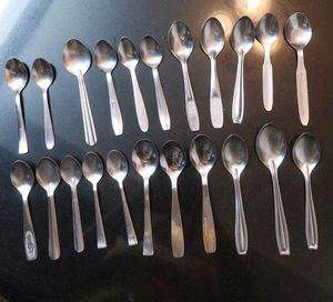 Set of 22 Stainless Steel Spoons
