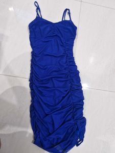 Royal Blue Ruched Mini Dress