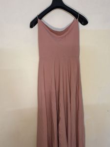 Elegant Pink Cowl Neck Slit Maxi Dress