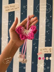 Handmade Crochet Butterfly Keychain/Ornament