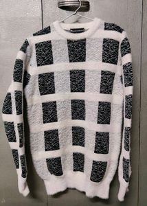 Checkered Fuzzy Sweater