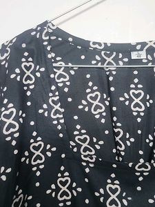 Corset Back Patterned Top with Square Neckline