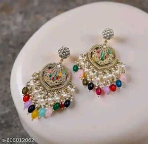 Statement Earrings with Pearl Drops