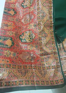 🆕️ Bottle Green Silk Saree with Intricate Border