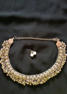 Oxidized Silver Choker Necklace