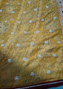 Elegant Yellow Bandhani Saree