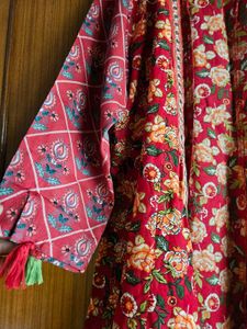 New Sangria Floral Tassel Shrug/Jacket
