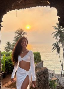 White Crop Top &amp; Skirt Set