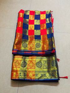 Vibrant Checkered Silk Saree