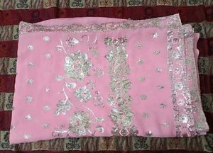 party wear lovely sari baby pink colour😍😍