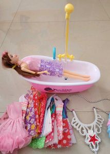 Doll Bath and Dress-Up Set