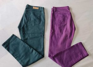 Combo - Jealous 21 Slim Fit Jeans👖- Teal &amp; Purpl