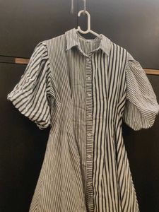 Price Drop! Korean Soft Striped Shirt Dress