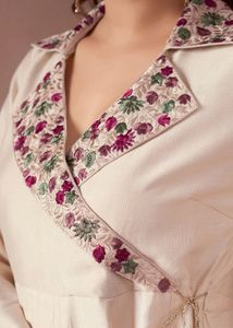 angrakha kurta embroidered set