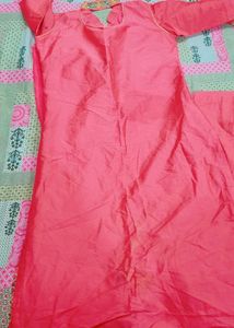 Pink Stone Work Suit With Net Dupatta