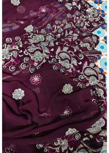 Elegant Purple Blouse with Silver Embellishment