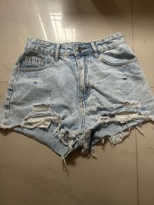 ripped Denim Shorts