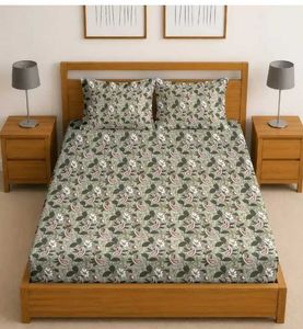 Paisley Print Cotton Bedsheet Set with 2 pillow co