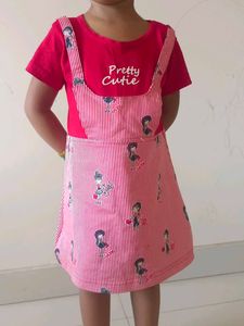 Cute Red Pinafore Dress