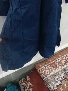 Embroidered Denim Kurta