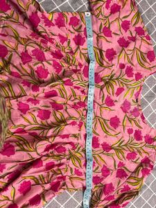 Pink Floral Print Kurta with Dupatta