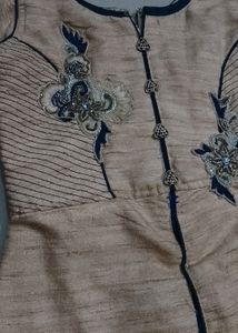 Lehanga Set Of Blue And Biscuit Colour