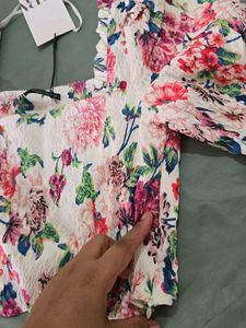 Floral Print Top - ZARA
