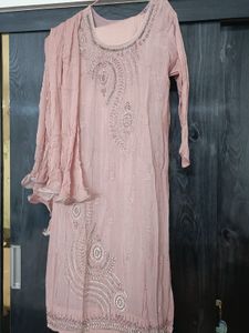 pink heavy work dress