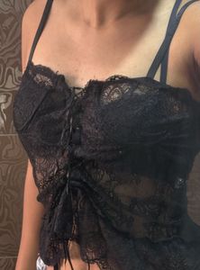 Black Lace Bralette Corset