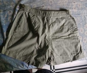 Khaki Cargo Skirt Shorts