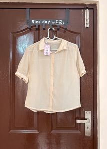 Sheer Button-Up Shirt