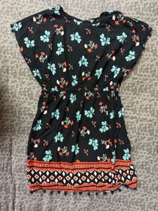 Black Floral Print Top