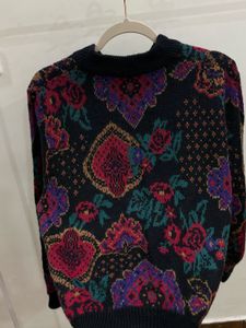 Vintage Richards Floral-patterned knit cardigan