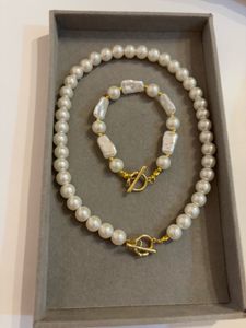 Pearl Necklace &amp; Bracelet Set