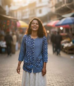 New Without Tag- Indigo Pure Cotton Tunic