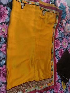 new Vibrant Yellow Saree with Embellished Border