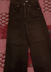H&amp;M Brown Wide Leg Jeans