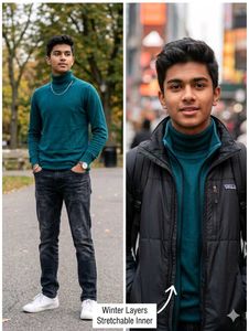 Teal Turtleneck Sweater