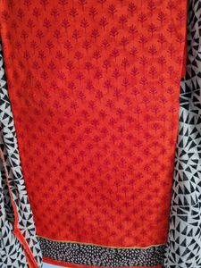 Orange Kurta Dress Material Set