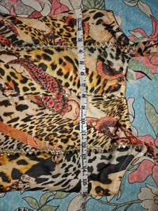 sleeveless leopard print kurta, sharara and dupatt