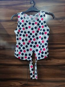 Cute Polka Dot Sleeveless Top