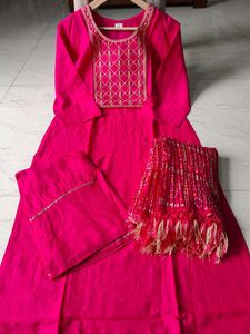 Embroidery kurti sarara duptta