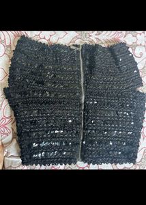 Sparkling Black Sequin Blouse